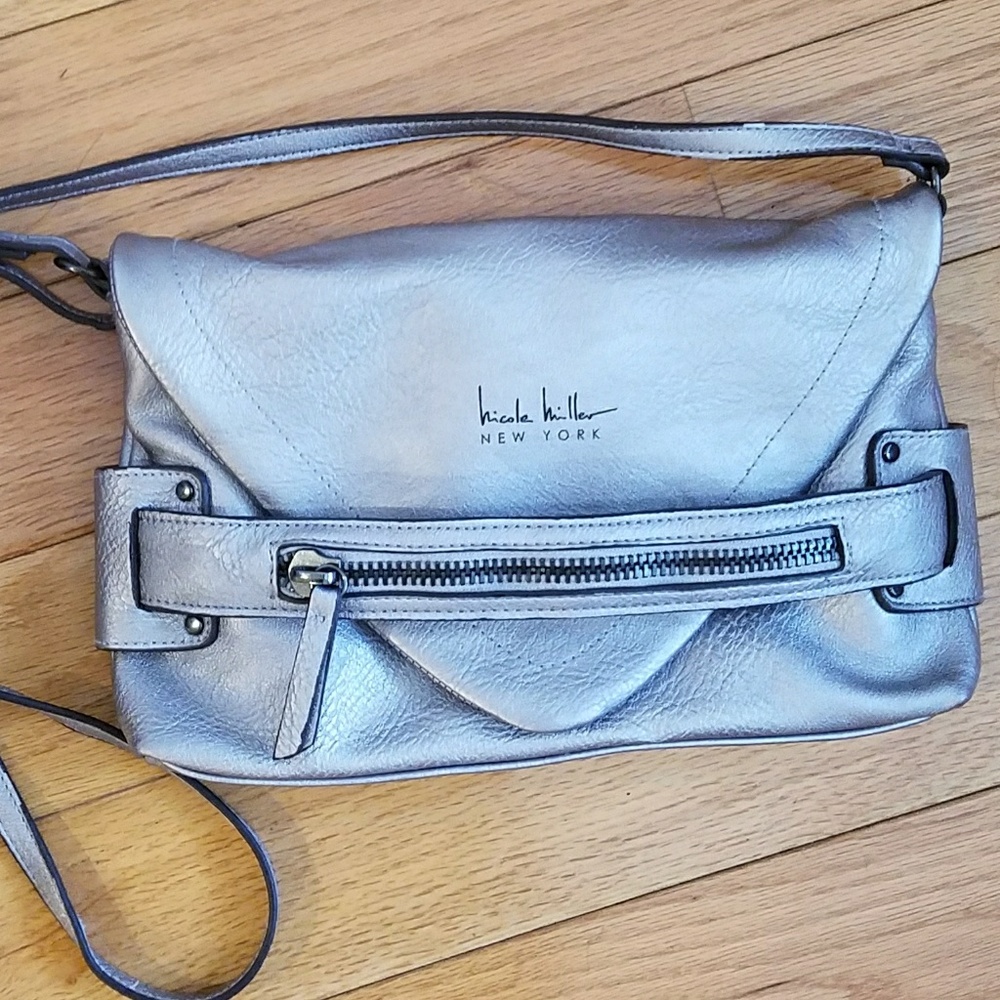 Silver Nicole Miller Crossbody Bag